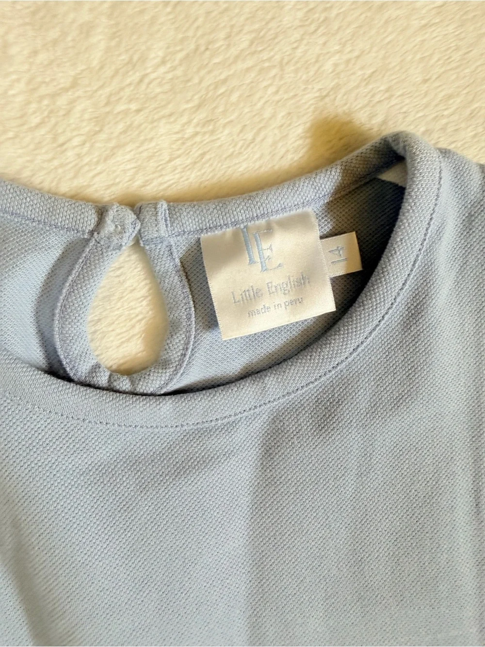 NWOT Little English blue and white knit sleeveless dress 14